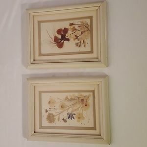 Vintage Pressed Flowers Desert Foliage Handmade Small Framed Art